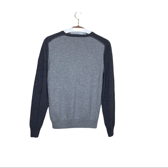 Rue Saint-Patrick Mens Size M Pullover Sweater Gray Color Block Wool‎ Cashmere - Picture 2 of 6